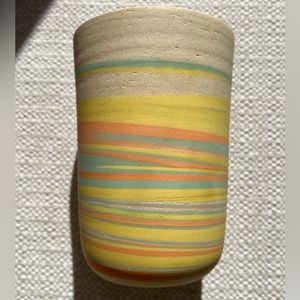 Ceramic Swirl Rainbow Tumbler Cup Mug Pottery OOAK Hecha Ceramics